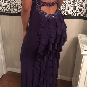 Elegant plum, floor-length gown